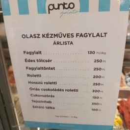Punto Gelato Corvin Budapest - Étlap/itallap
