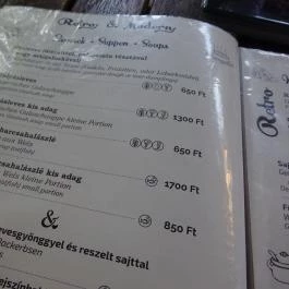 Puskás Sörkert, Fertőrákos - Étlap/itallap