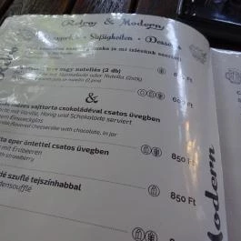 Puskás Sörkert, Fertőrákos - Étlap/itallap