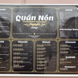Quán Nón Vietnámi Étterem - Erzsébet tér Budapest - Étlap/itallap