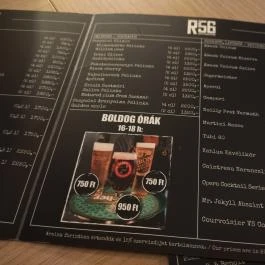 R56 Söröző Budapest - Étlap/itallap