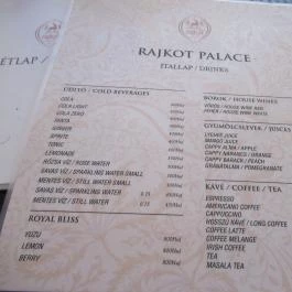 Rajkot Palace Budapest - Étlap/itallap