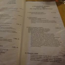 Rákóczi Pince Étterem, Miskolc - Étlap/itallap