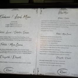 Remma’s Bistro Budapest - Étlap/itallap