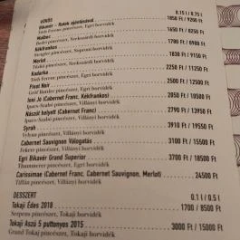 Retek Bisztró Budapest - Étlap/itallap