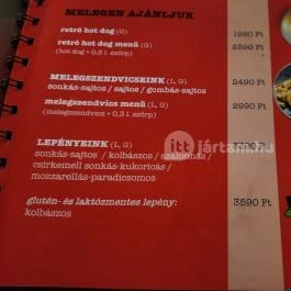 Retro Múzeum Bisztró Budapest - Étlap/itallap