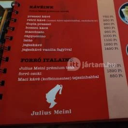 Retro Múzeum Bisztró Budapest - Étlap/itallap