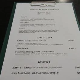 Revolución Budapest - Étlap/itallap