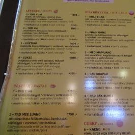 Rim Thanonh Thai Food Budapest - Étlap/itallap