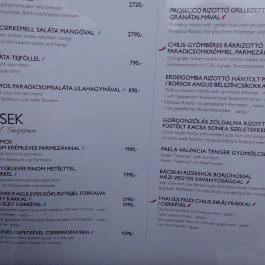 Riso Ristorante & Terrace Budapest - Étlap/itallap