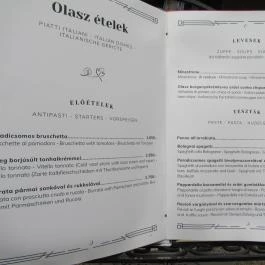 Ristorante La Botte, Budapest - Étlap/itallap