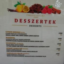Robinson Restaurant Budapest - Étlap/itallap