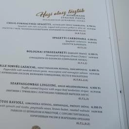 Robinson Restaurant Budapest - Étlap/itallap