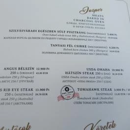 Robinson Restaurant Budapest - Étlap/itallap