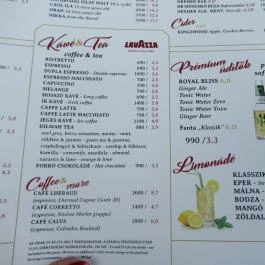 Robinson Restaurant Budapest - Étlap/itallap