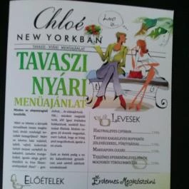 Chloé New Yorkban, Nyíregyháza - Étlap/itallap
