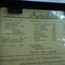 Romantika Cukrászda, Ráckeve - Étlap/itallap
