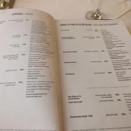Rosenstein Vendéglő Budapest - Étlap/itallap
