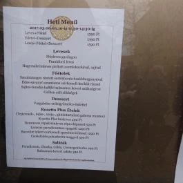 Rosetta Étterem, Székesfehérvár - Étlap/itallap