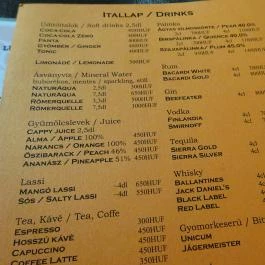 Royal Rasoi Indiai Étterem Budapest - Étlap/itallap