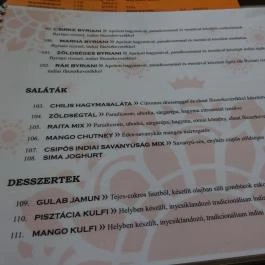 Royal Rasoi Indiai Étterem Budapest - Étlap/itallap