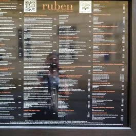 Ruben Étterem Budapest - Étlap/itallap