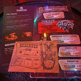 Rumpus Tiki Bar Budapest - Étlap/itallap