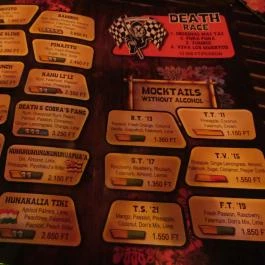 Rumpus Tiki Bar Budapest - Étlap/itallap