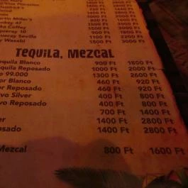 Rumpus Tiki Bar Budapest - Étlap/itallap