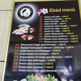 Sakana & Sakura Sushi Bar Budapest - Étlap/itallap