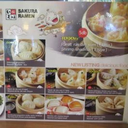 Sakura Ramen - Árkád Budapest - Étlap/itallap