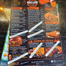 Saller Beer & Burger Bicske - Étlap/itallap