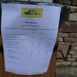 Sárga Borház Vendéglő, Mezőzombor - Étlap/itallap