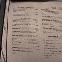 Sarki Fűszeres, Budapest - Étlap/itallap