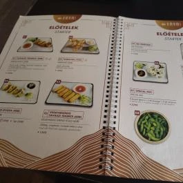 Sashimi Étterem Vác - Étlap/itallap