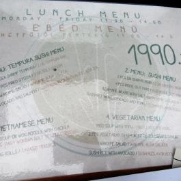 Senbazuru Bistro Budapest - Étlap/itallap