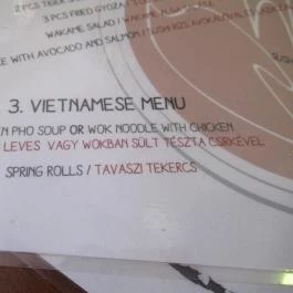 Senbazuru Bistro Budapest - Étlap/itallap