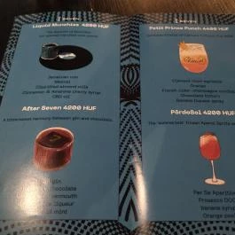 SEVEN Cocktail Bar Budapest - Étlap/itallap