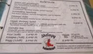 Shrimpy Street Food Bar Budapest - Étlap/itallap
