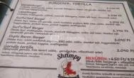 Shrimpy Street Food Bar Budapest - Étlap/itallap