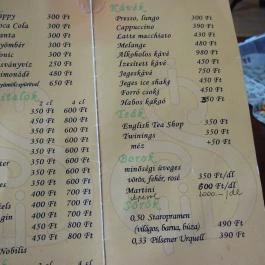 Sigil Galéria & Kávézó, Nagymaros - Étlap/itallap