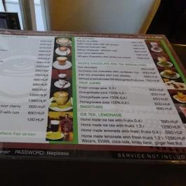 Sock's Coffee - Dohány utca Budapest - Étlap/itallap