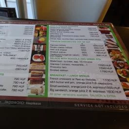 Sock's Coffee - Dohány utca Budapest - Étlap/itallap