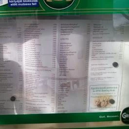 Soproni Vendéglő, Budapest - Étlap/itallap