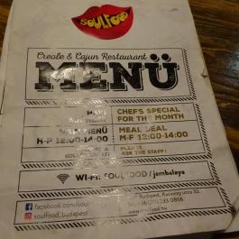 Soul Food Budapest - Étlap/itallap