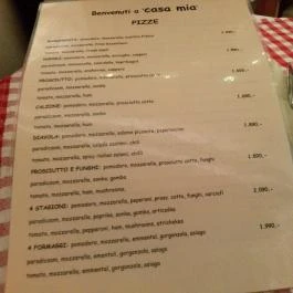 Spaghetti Ice Cukrászda & Pizzéria Budapest - Étlap/itallap