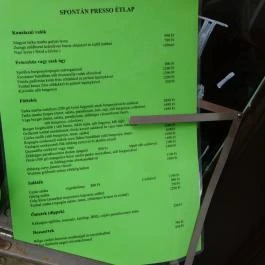 Spontán Pressó, Budapest - Étlap/itallap