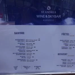 St. Andrea Wine & Skybar Budapest - Étlap/itallap