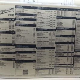 Staropramen Söröző Budapest - Étlap/itallap