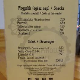 Steamhouse Café - Batthyány téri Vásárcsarnok Budapest - Étlap/itallap
